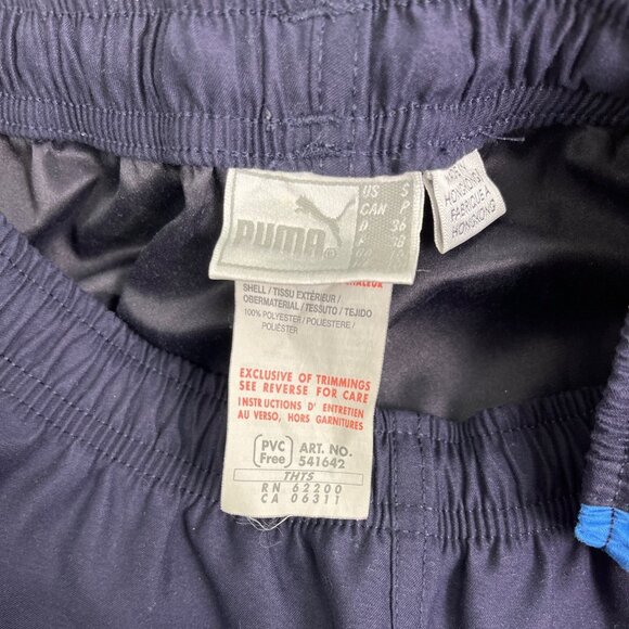 Puma Unisex Track Pants Navy W/ Red & Blue Stripes Size S - Picture 4 of 6